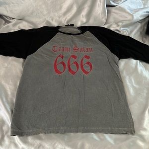 Team satan 666 vintage t shirt size large goth alt gothic